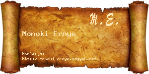 Monoki Ernye névjegykártya